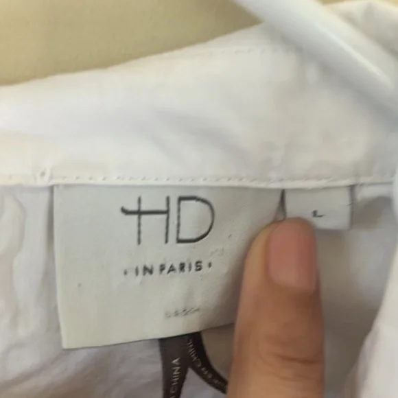 HD IN PARIS Anthropologie White & Blue Bennett Pleated Peplum Sleeveless Top L7 - Picture 4 of 9